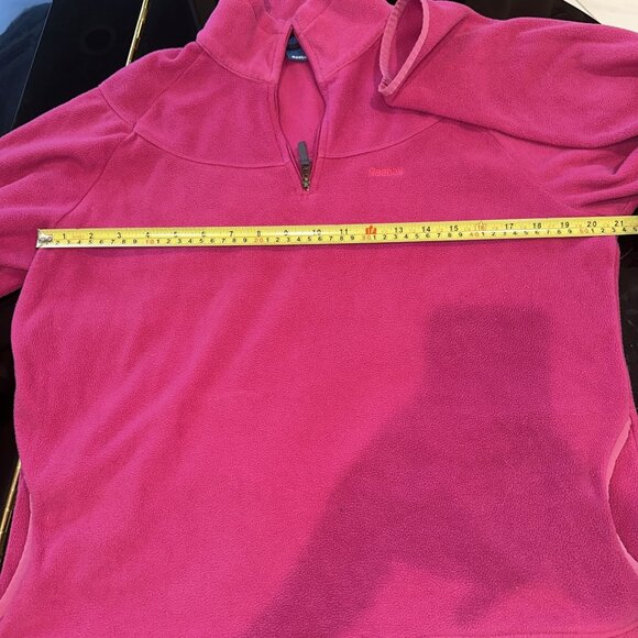 Reebok Womens Fleece Pullover High Collard Top Size L Pink - Picture 10 of 11